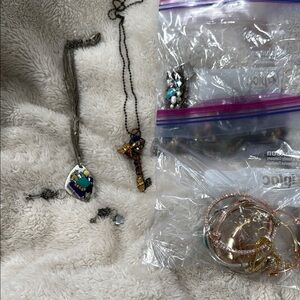 Lot of Colorful Beaded Necklaces and Assorted Jewelry